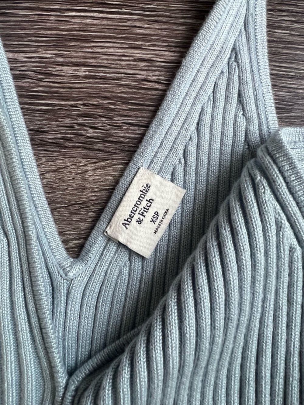 Abercrombie & Fitch blue ribbed knit bodycon dress - Picture 4 of 7